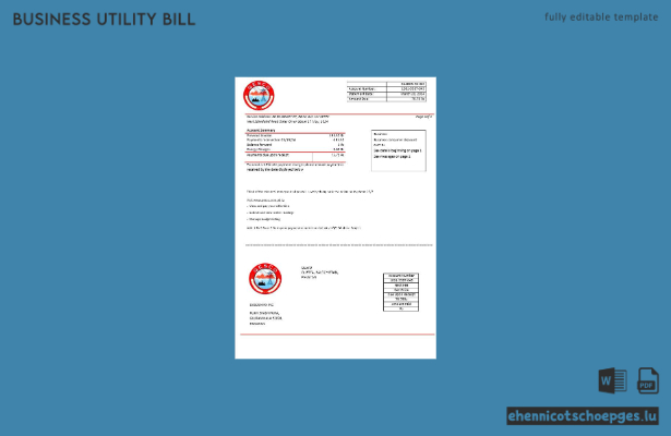 Stromrechnung der Pakistan Quetta Electric Supply Company in Word- und PDF-Formaten – Beispielvorschau